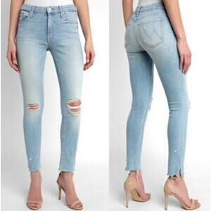 MOTHER The Looker Sacred Slit Ankle Skinny Jeans - Nice Shot